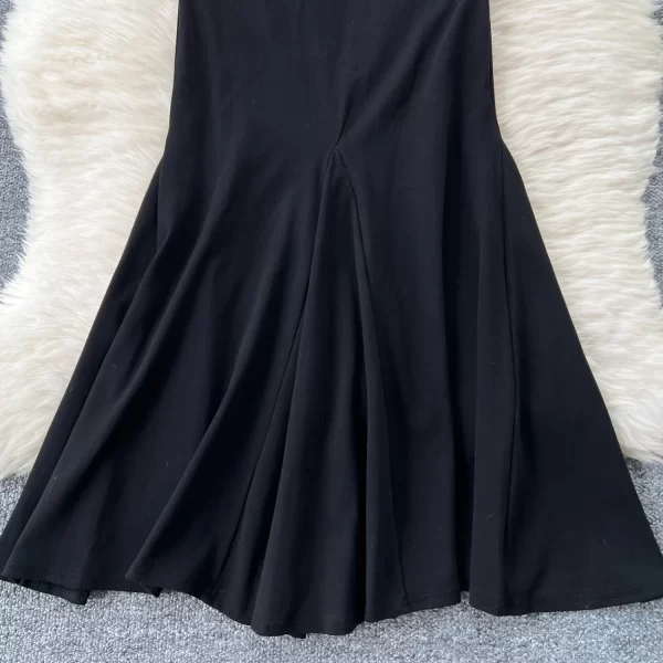 LE2518 Elegant Ladies Prom Dress Female Heavy Industry Diamond Midi Evening Halter Dres Socialite Party Ruffled Fishtail Dress