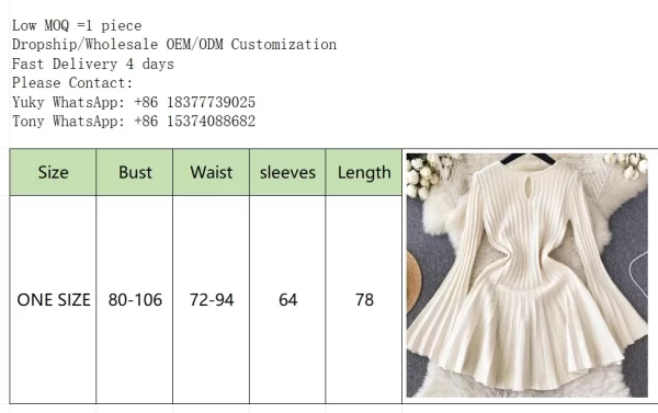 LE2471 Hepburn Style Mini Knitted Dress Female Autumn Winter Temperament Lotus Long Sleeves Korean Slim Fold Short Sweater Dress