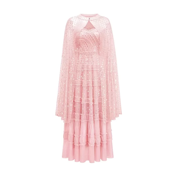 LE2546 High Quality Mesh Dresses Women Luxury Heavy Embroidery Sequin Maxi Lace Dresses Ocialite Holiday Long Evening Gown