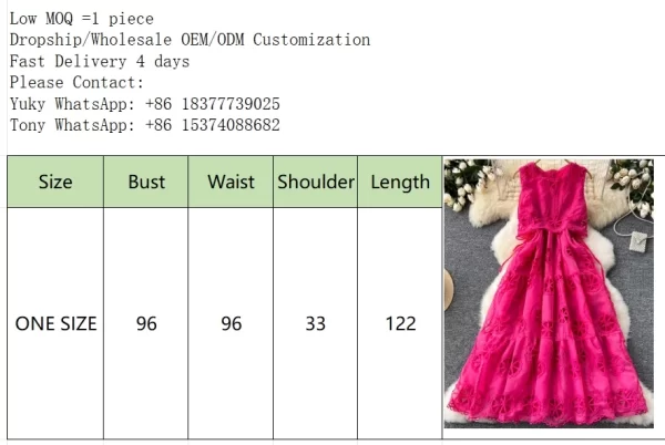LE2449 Elegant Long Dress Women Hollow Lace Embroidery Sleeveless Vest Dress Banquet Herben Socialite Dinner Party Long Dress