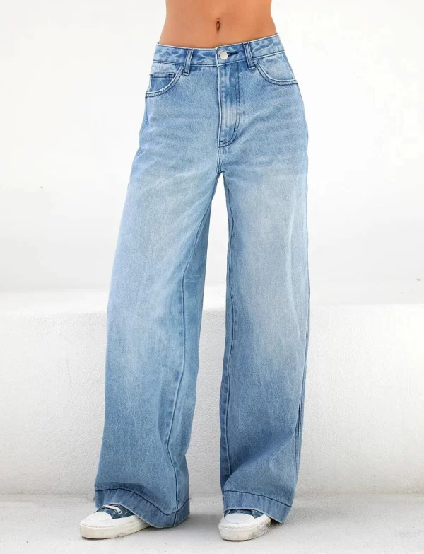 New High Waisted Loose Wide Leg Women's Jeans Trailing Jeans