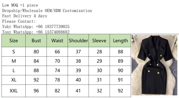 LE2444 2025 Mature Black Female Summer Dress Office Party Women Formal  Commuter Dress Commercial Boutique Mini Short Dresses