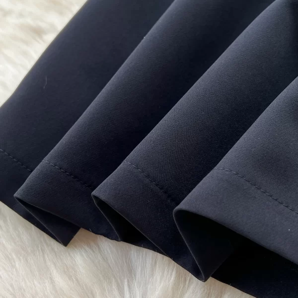 LE2436 High-End Socialite Party Short Dres Female Vintage Hollow Prom Dress Bow Bubble Sleeve Slim-Fit Wrap Hip Black Mini Dress