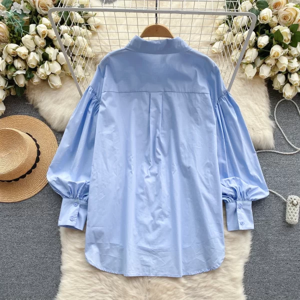 LW0515 2025 New Female Design Sense Flower Age Reduction Bubble Sleeve Early Spring to Wear a Tops for Women Formal