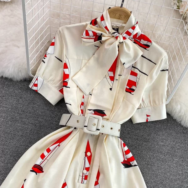 LE2559 Autumn 2025 Holiday Casual Dresses Woman Sailor Collar Office Ladies Elegant Midi Dress Women'S Boutique Female Dress