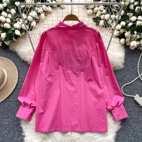 LW0374 French Shirt Women 2025 New Heavy Industry Flowers With Lapel Single-Breasted Top Blouses Elegant Women