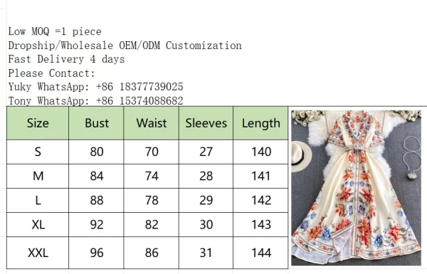 LE2473 Ethnic Maxi Flower Print Dress Lady Elegant Suit Collar Evening Gown Single Breasted A-Line Socialite Party Casual Dress