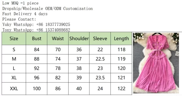 LE2458 Women Embroidery Pleated Long Dress Socialite Holiday Party Hollow Hook Flower Casual Dress Boutique Lace Midi Dresses