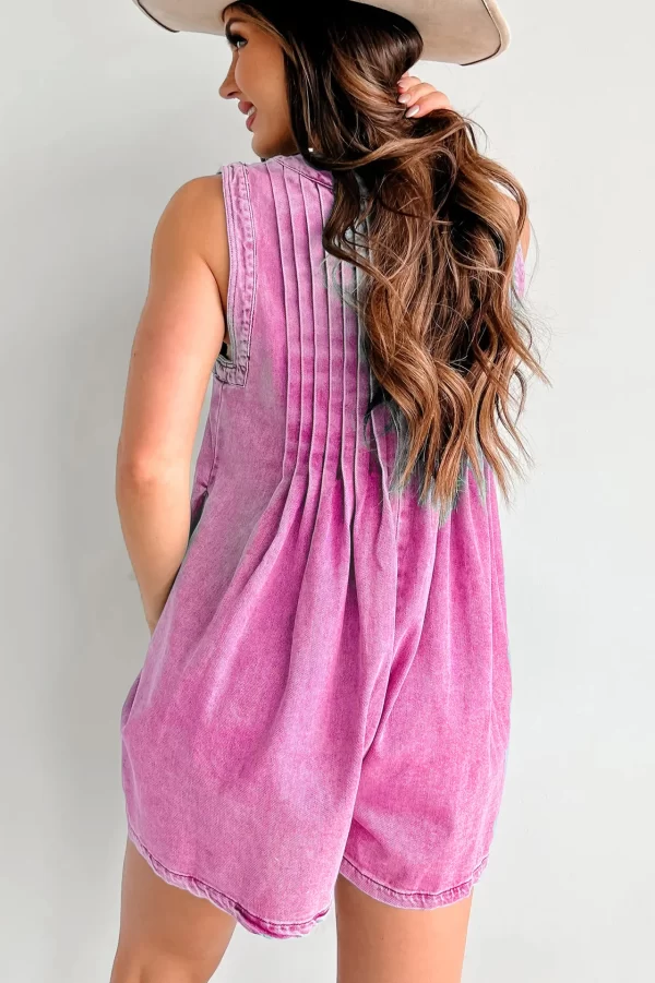 New Women Deep V Neck Lace-up Denim Jumpsuit Shorts Rompers Female Pleated Sleeveless One-piece Trousers