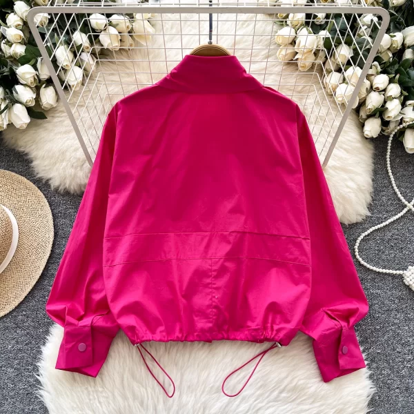 LW0593 Design Sense Studded Beaded Diamond Drawstring Waist Long Sleeve Shirt Women'S 2025 Spring Tops for Women Formal