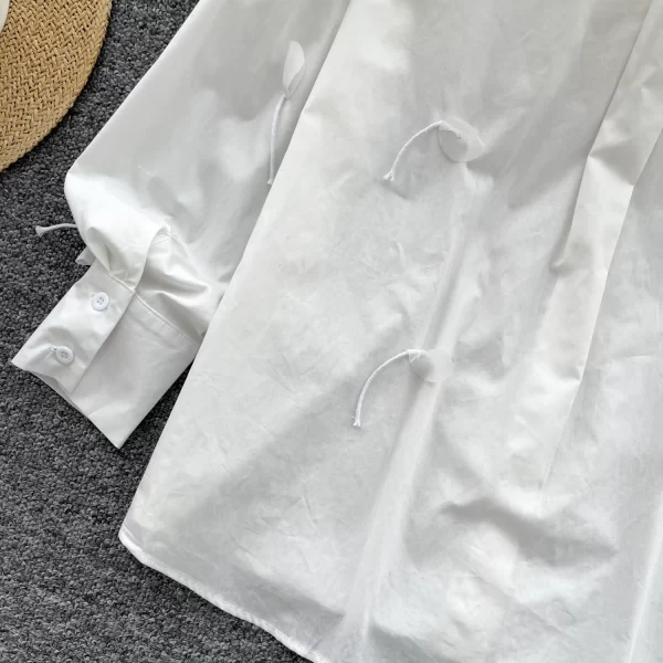 LW0361 Blouses Elegant Women Three-Dimensional Lace Fringe Loose Long-Sleeved White Shirt Woman Blouses Elegant Women Ladies