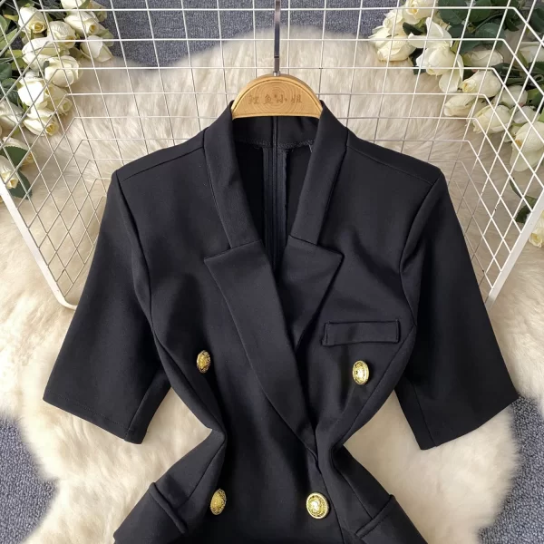 LE2444 2025 Mature Black Female Summer Dress Office Party Women Formal  Commuter Dress Commercial Boutique Mini Short Dresses