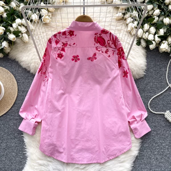 LW0359 2025 Spring New Fashion All-In-One Printed Long-Sleeved Shirt Women'S Casual Shirt Tops for Women Formal