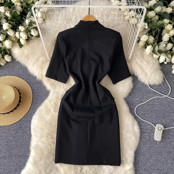 LE2444 2025 Mature Black Female Summer Dress Office Party Women Formal  Commuter Dress Commercial Boutique Mini Short Dresses