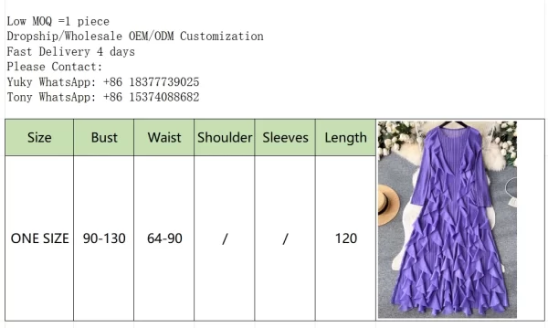 LE2512 Draped Ruffled Dress Female Banquet Woman Pleated  Loose Cake Dresses Lady Boutique Robe Socialite Holiday Dress