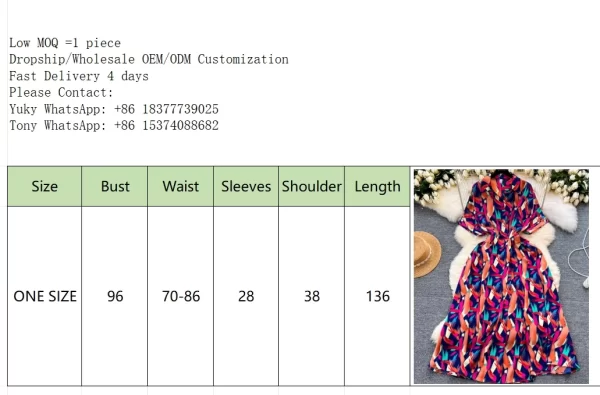 LE2521 Vintage Mature Maxi Woman'S Shirt Dresses Large Swing Dress Irregular Print Female Long Office Lady Belted Long Dress