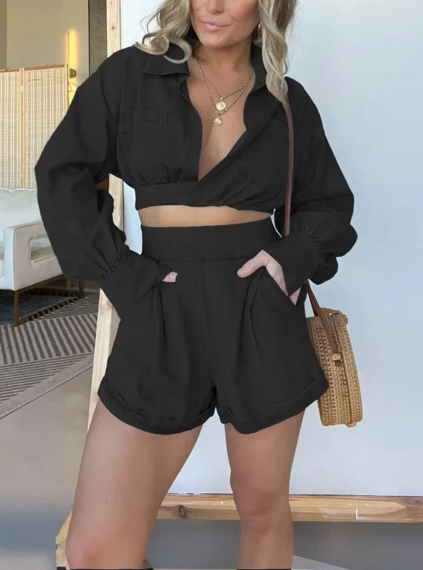 New Women's Summer Streetwear Denim Suit With Shorts Women's Denim Shorts Suit