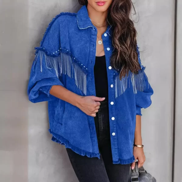 Vintage Jacket Riveted Street Fashion Single Breasted Denim Jacket Coat Fashion Denim Top