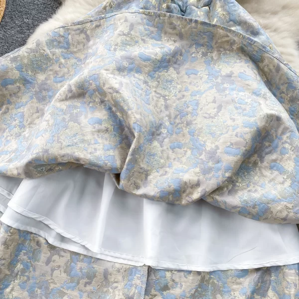 LE2456 Exquisite Gilt Jacquard Dinner Party Halter Dress Royal Sister Boutique Ladies Large Swing Long Dress Chic Banquet Robe